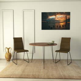 Hanah Home Sandalf Mesa de Nogal